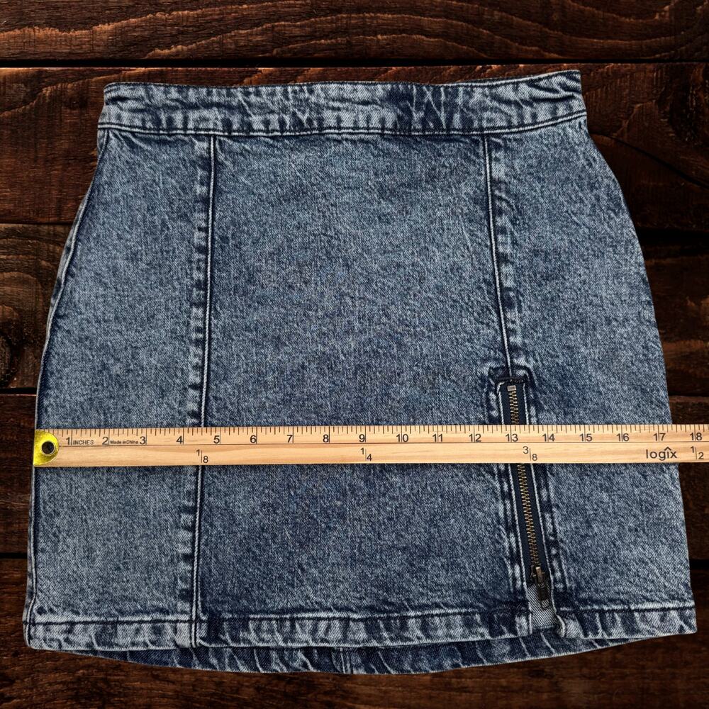 Free People Midnight Magic Mini Denim Skirt Medium Wash Size 4 - Picture 7 of 9